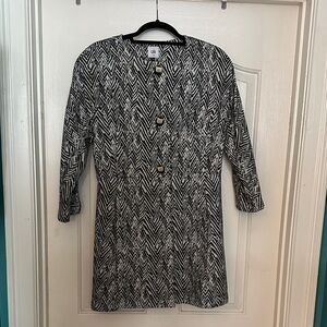 CAbi Black and White Zigzag Coat